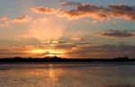 奥克兰海滨夕阳风景