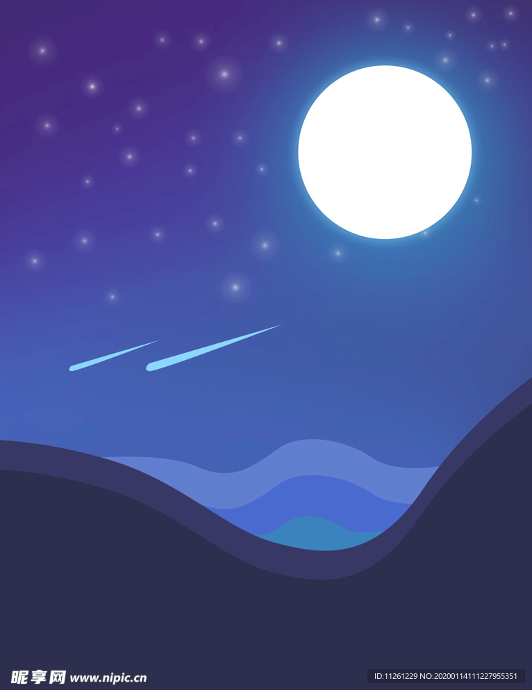 H5手机背景夜空深蓝色