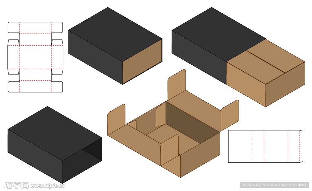 纸质包装盒刀模设计图
