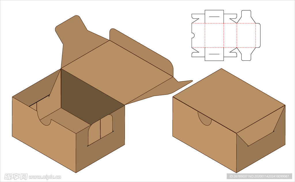 纸质包装盒刀模设计图