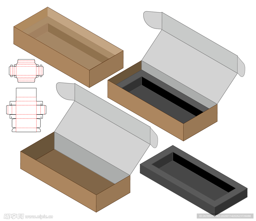 纸质包装盒刀模设计图