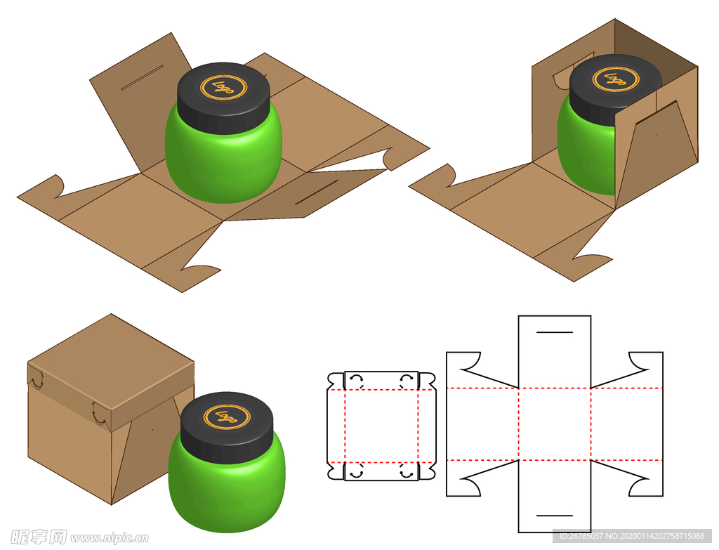 纸质包装盒刀模设计图