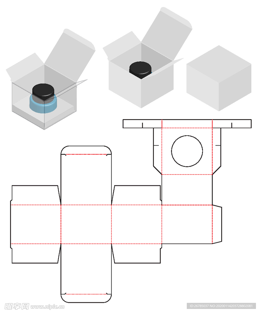 纸质包装盒刀模设计图