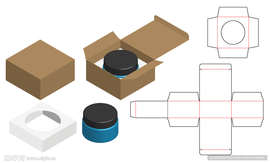 纸质包装盒刀模设计图