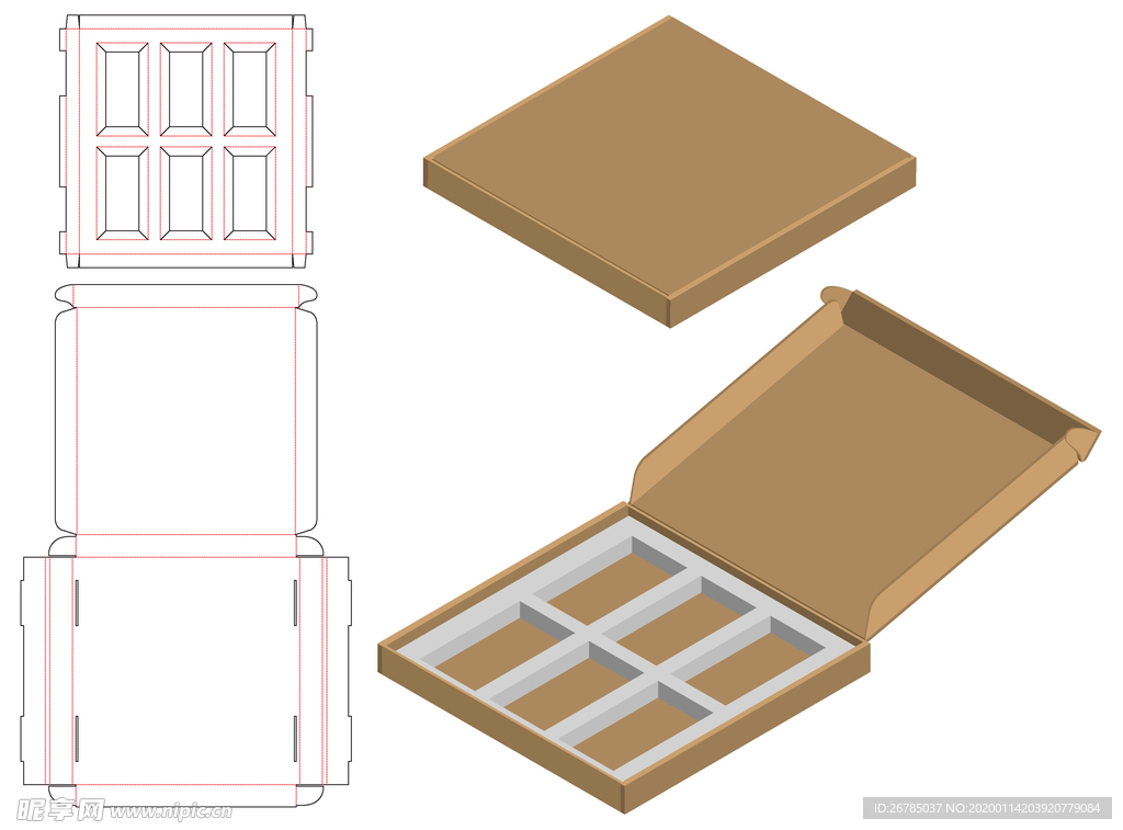 纸质包装盒刀模设计图