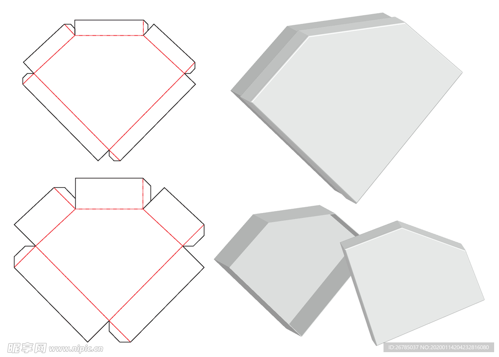 纸质包装盒刀模设计图