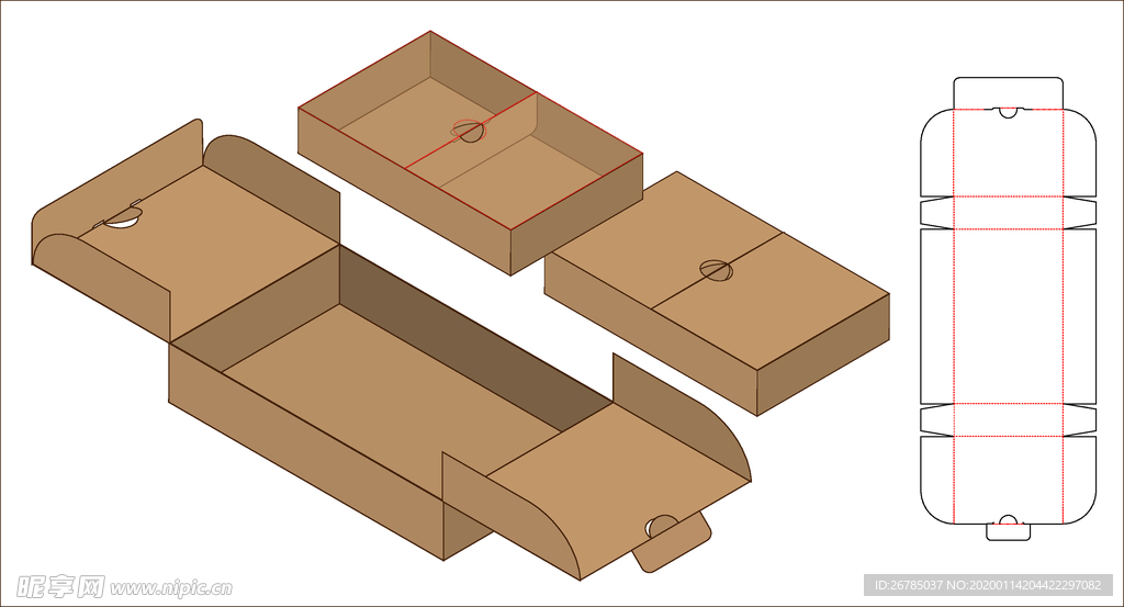 纸质包装盒刀模设计图