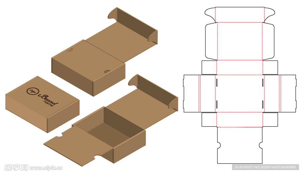 纸质包装盒刀模设计图