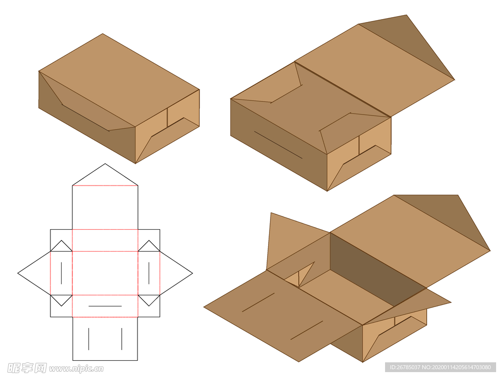 纸质包装盒刀模设计图