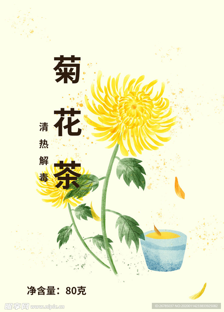 菊花茶插画