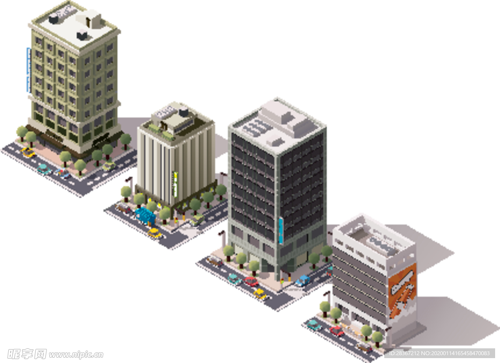 卡通城市建筑