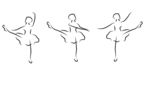 手绘芭蕾舞蹈动作矢量设计