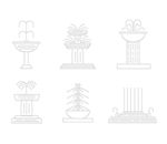 图标矢量图UI喷泉泉水花坛