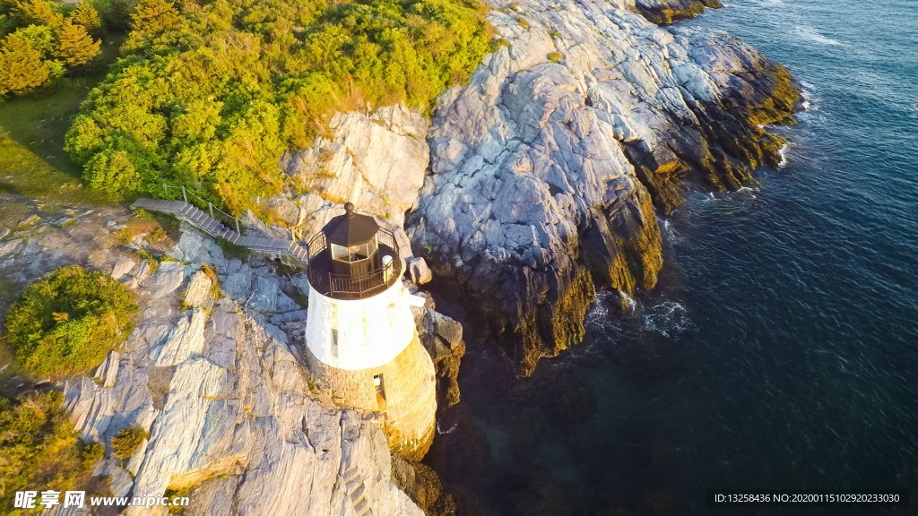 大海灯塔海边建筑风景