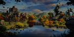 彩色风景插画动漫背景