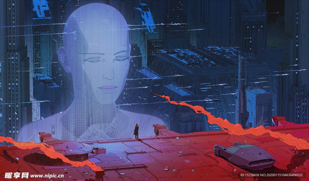 彩色人物动漫插画背景