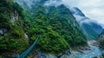 群山河流森林树木风景