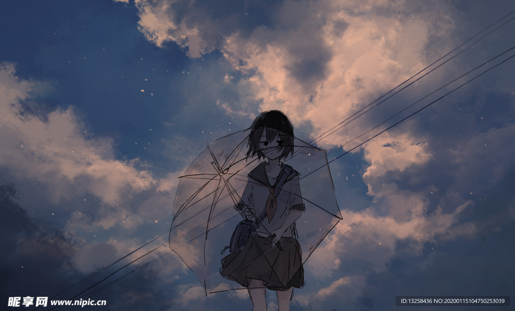 彩色动漫插画人物背景