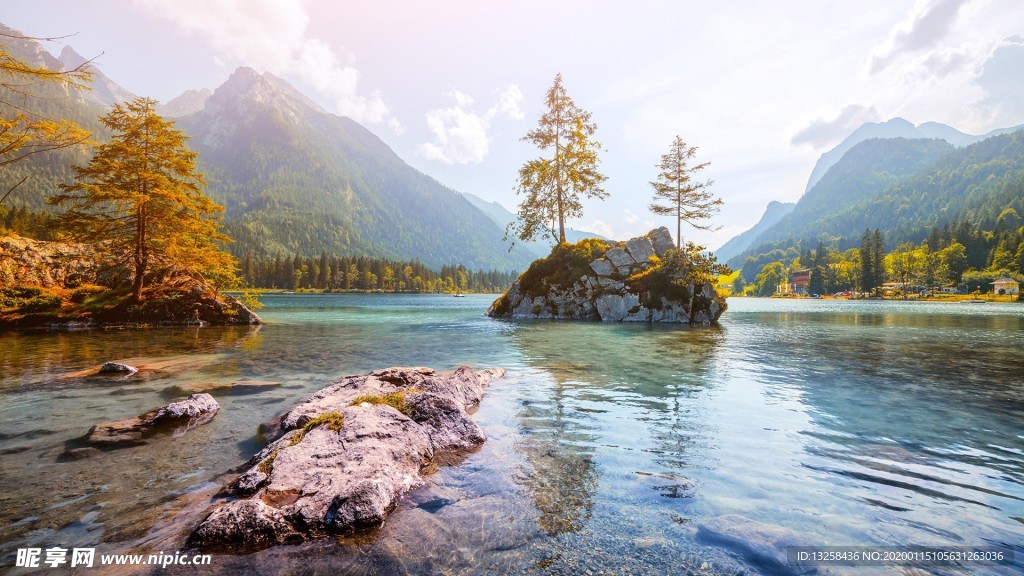 群山河水森林树木风景