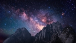 群山天空星空星光背景