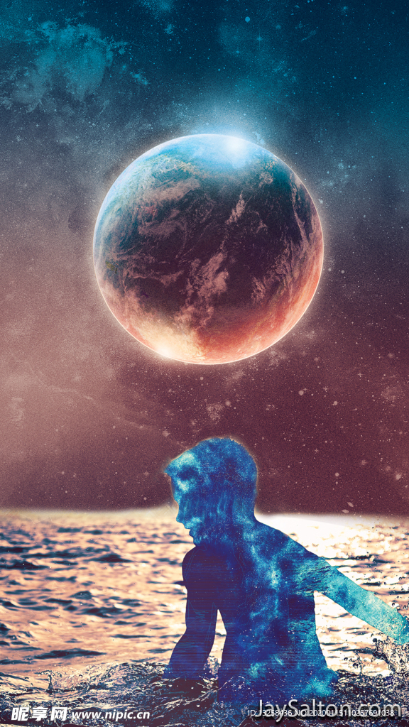 宇宙天空星球大海风景