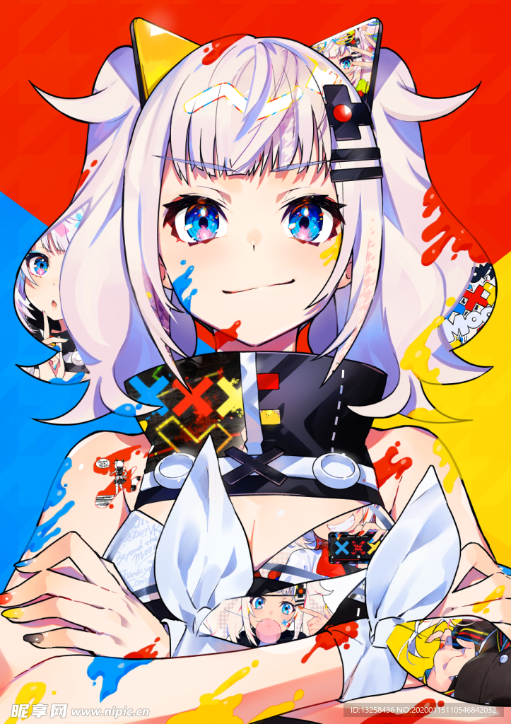 彩色人物动漫插画背景