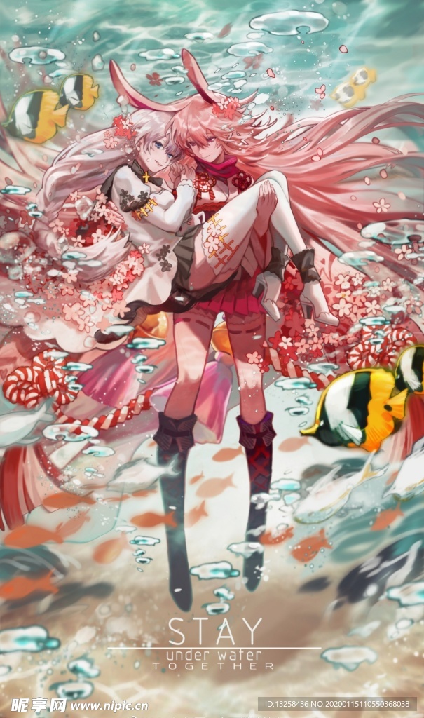 彩色人物动漫插画背景
