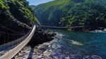 群山河水吊桥天空风景