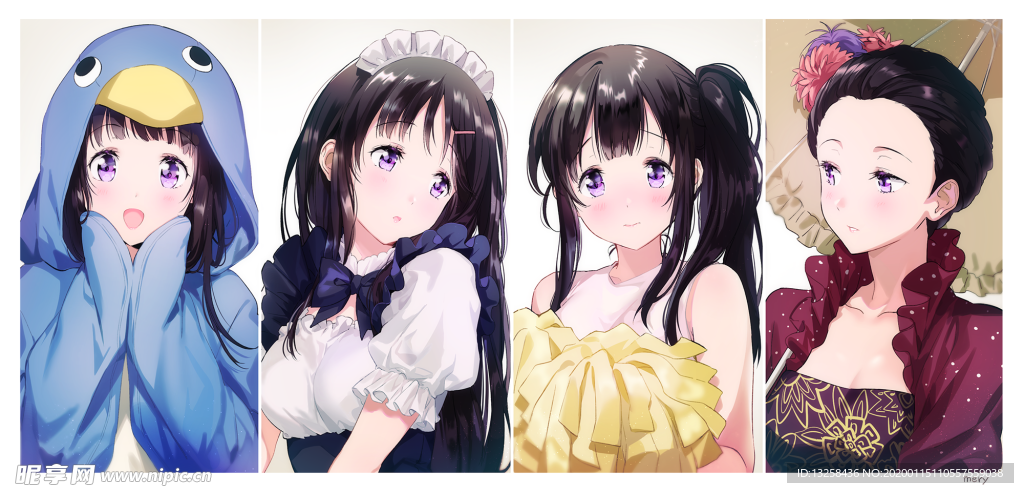 彩色人物动漫插画背景