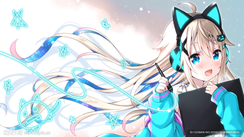 彩色人物插画动漫背景