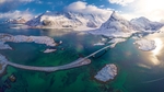 群山河流大桥天空风景