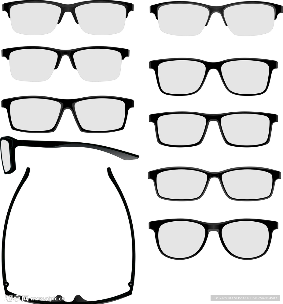 眼镜设计矢量图