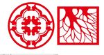 矢量花板镂空间断屏风多种