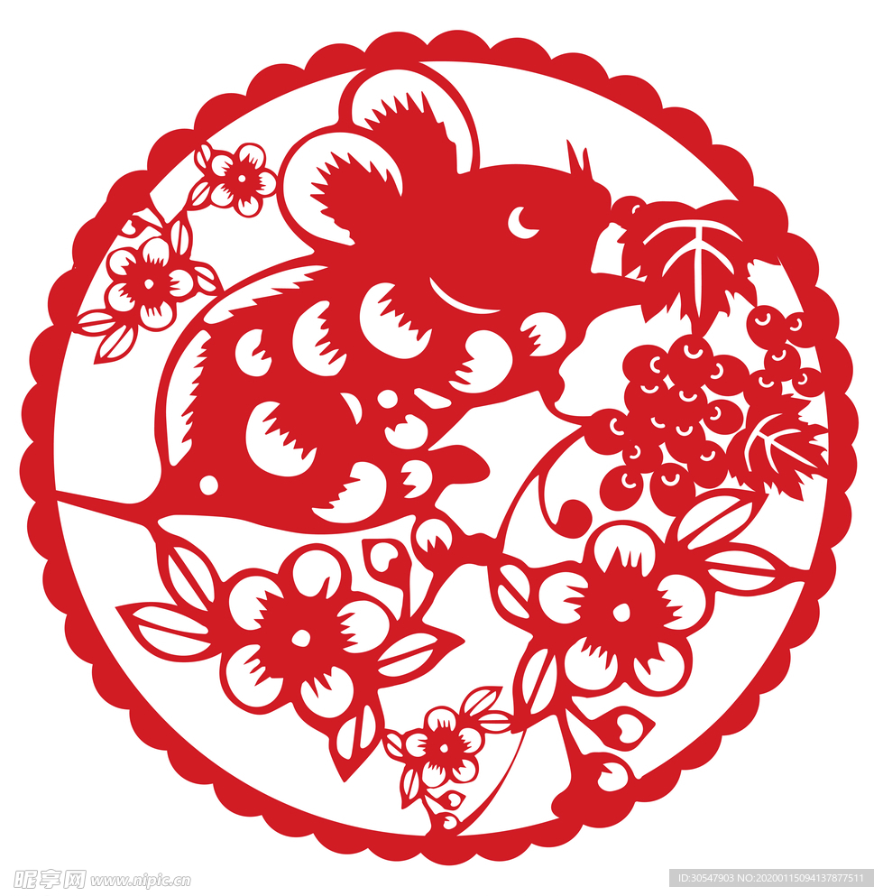鼠年窗花