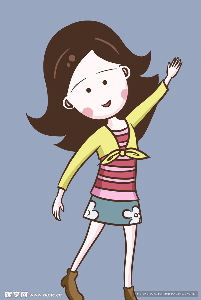 手绘时尚小美女