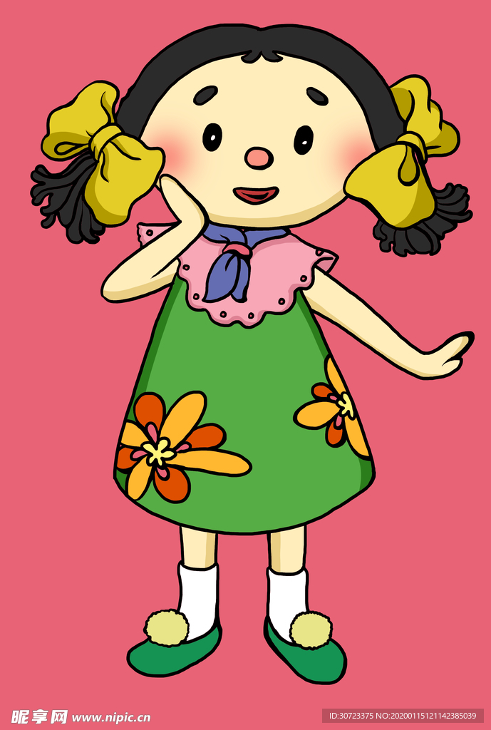可爱手绘小少女