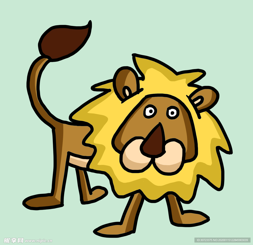 卡通简笔画狮子