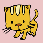卡通手绘黄色小猫咪