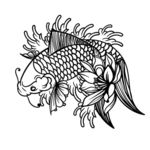 锦鲤锦鱼中国风日本风日式风大海