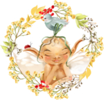 婴儿天使花环