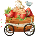 婴儿草莓花车剪贴画