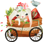 可爱小兔子花车