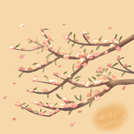 唯美手绘桃花背景