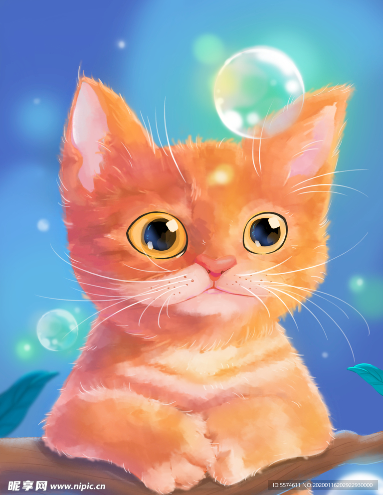 梦觉插画小猫
