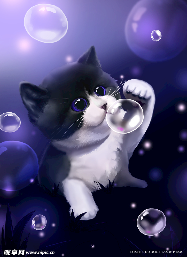 梦觉插画小猫