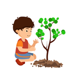 卡通植树种树
