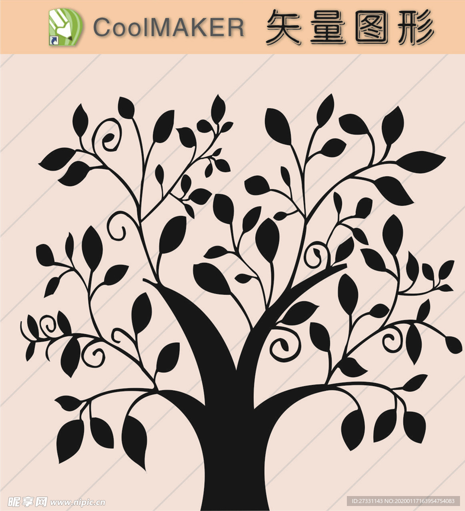 树木 剪影 黑白图 植物剪影