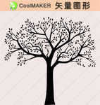 树木 剪影 黑白图 植物剪影