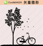 树木 剪影 黑白图 植物剪影