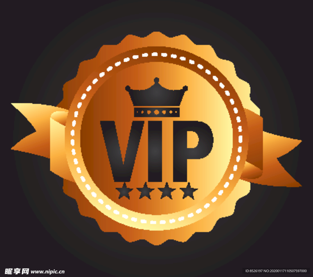 金色VIP标签